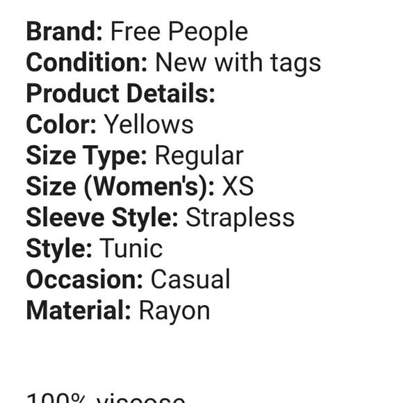 🎀CLEARANCE 🎉NWT FREE PEOPLE ADORABLE swing tunic Comes W Adj Removable Straps - Picture 3 of 4